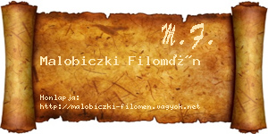 Malobiczki Filomén névjegykártya